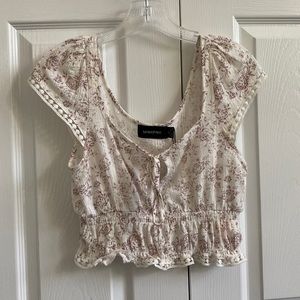 minkpink floral print lace crop top